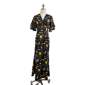 Never Fully Dressed Running Wild Lindos Dress Black Printed